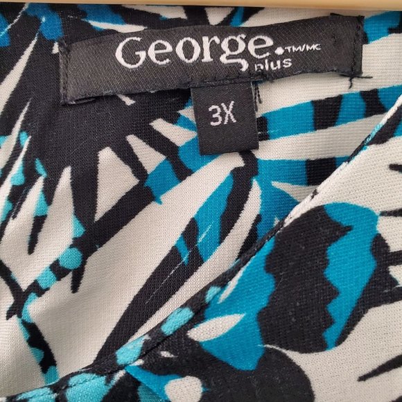 George Tropical Plants and Floral Print Short  Sleeve Blouse - Picture 8 of 9